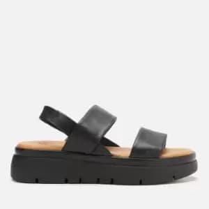 Dune Womens Location Leather Flatform Sandals - Black - UK 7