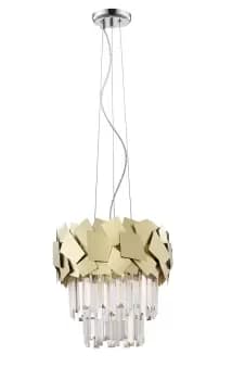 Celine Crystal Laser Cut 4 Light Ceiling Gold
