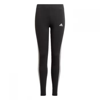 adidas Girls Essentials 3-Stripes Leggings - Black / White
