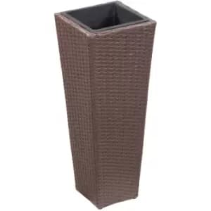 Garden Raised Bed 30x30x80cm Poly Rattan Brown Vidaxl Brown