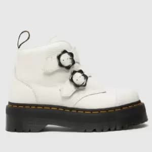 Dr Martens White Devon Flower Boots
