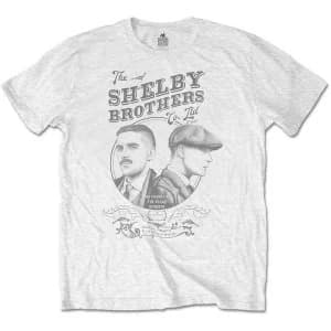 Peaky Blinders - Shelby Brothers Circle Faces Mens Large T-Shirt - White
