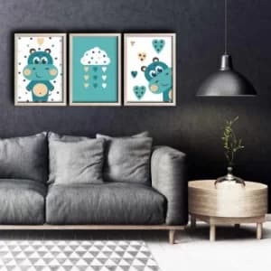 3PKCT-014 Multicolor Decorative Framed MDF Painting (3 Pieces)