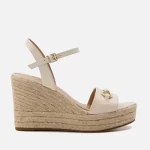 Dune Kai Gold-Tone Leather Wedged sandals - UK 4