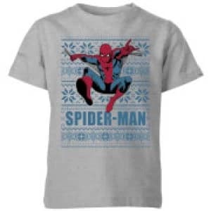 Marvel Spider-Man Kids Christmas T-Shirt - Grey - 11-12 Years