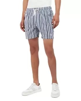 Barbour Deckham Cotton & Nylon Stripe Tailored Fit Swim Trunks