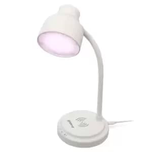 Groov-e Astra LED Lamp With Wireless Charging Pad & Bluetooth Speaker - White