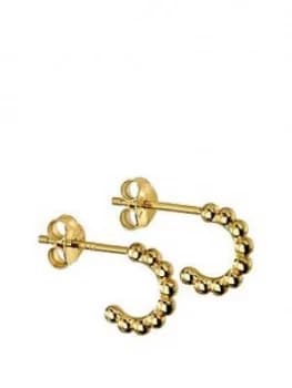 The Love Silver Collection Gold Plated Sterling Silver Mini Huggie Ball Hoop Earrings