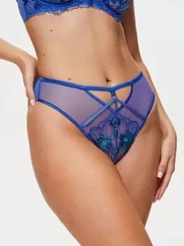 Ann Summers Knickers The Ambitious High Waist Brazilian, Bright Blue, Size 10, Women