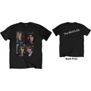 The Beatles - White Album Faces Unisex Small T-Shirt - Black