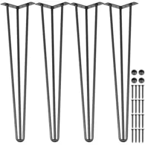 VEVOR Hairpin Table Legs 22" Black Set of 4 Desk Legs Each 220lbs Capacity Hairpin Desk Legs 3 Rods for Bench Desk Dining End Table Chairs Carbon