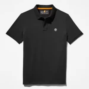 Timberland Millers River Pique Polo Shirt For Men In Black Black, Size L