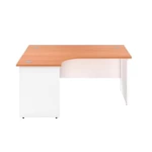 1600 X 1200 Panel Left Hand Radial Desk Beech-White