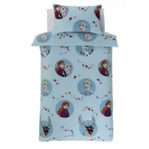 Frozen Teddy Fleece Leaves Duvet Cover Set (Double) (Light Blue/Grey)