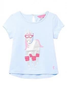 Joules Toddler Girls Maggie Sea Horse T-Shirt - Blue, Size Age: 1 Year, Women