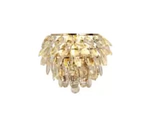 Coniston Wall Lamp, 1 Light E14, French Gold, Crystal