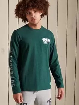 Superdry T&f L/s Top, Green Size M Men