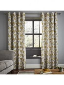 Catherine Lansfield Inga Leaf Eyelet Curtains
