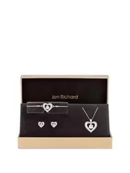 Jon Richard Silver Plated Moon And Crystal Trio Set - Gift Boxed