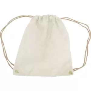 Westford Mill - Cotton Gymsac Bag - 12 Litres (One Size) (Natural)