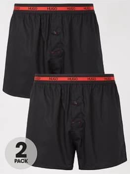 Hugo Boss 2 Pack Woven Boxers Black Size M Men