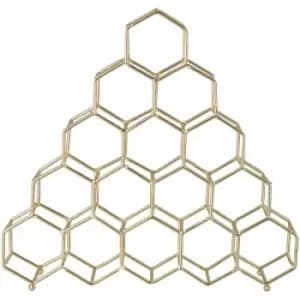 Spice Rack / Racks With Gold Finish Free Standing Spices Rack Organizer Five Tier Metal Wire Hexagonal Design 7 x 22 x 25 - Premier Housewares