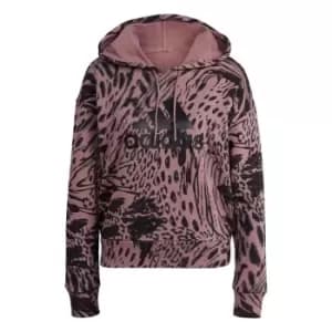 adidas Future Icons Animal Print Hoodie Womens - Pink