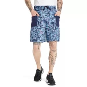 Timberland Printed Trail Shorts For Men In Blue Blue, Size L