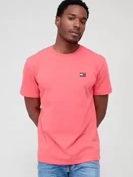 Tommy Jeans Classic Tommy XS Badge T-Shirt, Bright Pink, Size 2XL, Men