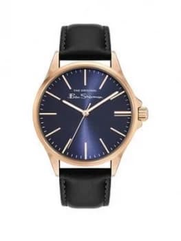 Ben Sherman Blue Dial Gold Tone Case Blue Strap Watch, Blue, Men