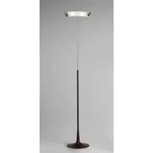 Zira floor lamp 2 G9 bulbs, polished chrome/frosted white glass/Wenge