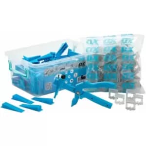 Pro Tile Level System Wedge & Spacer - Set with 100 Wedges and 100 2x13mm Spacers + Pliers - Ox Tools