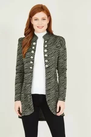 Mela London Khaki Animal Print Jacket - 8