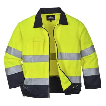 Portwest Madrid Hi Vis Jacket Yellow / Navy 3XL