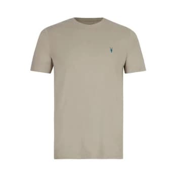 AllSaints Brace Contrast Short Sleeve Cr - PAVILLION GREY