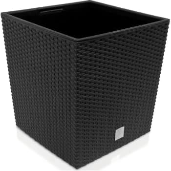 Flower Pot Rattan Look Weatherproof Removable Inner Pot Flower Box Planter Indoor Area Outdoor Area Planter 64 Ltr. - anthrazit (de)