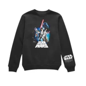Star Wars - A New Hope - 45th Anniversary Retro Composition Sweatshirt - Black - L