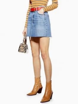 Topshop Denim Mini Skirt - Blue