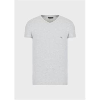 Emporio Armani Icon Logo V-Neck T-Shirt Grey Size M Men