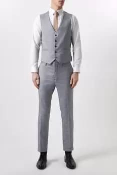 Slim Fit Chambray Blue Slub Waistcoat