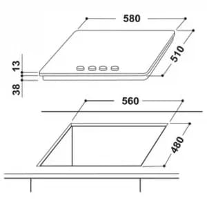 Indesit THA642IX 4 Burner Gas Hob