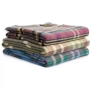 Large British Unique Recycled All Wool Blanket/Picnic Rug by Tweedmill Multicoloured