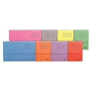 Elba Foolscap Document Wallet Half Flap Mediumweight 260gsm Buff Pack of 50