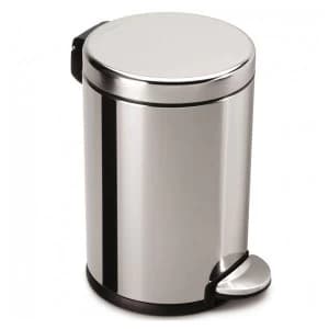 Simplehuman 4.5 Litre Round Pedal Bin - Polished Steel