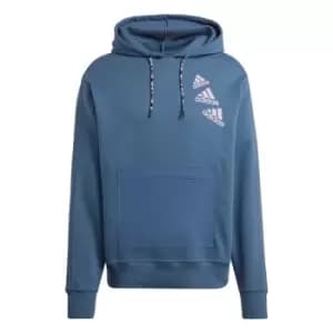 adidas Essentials BrandLove Fleece Hoodie (Gender Neutral - Wonder Steel / Bliss Lilac