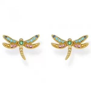 THOMAS SABO Gold Plated Multi-Stone Dragonfly Stud Earrings...