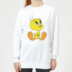 Looney Tunes Tweety Sitting Womens Sweatshirt - White - L