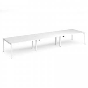Adapt II Triple Back to Back Desk s 4800mm x 1200mm - White Frame whit