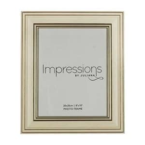 8" x 10" - Impressions Plastic Cream & Gold Photo Frame