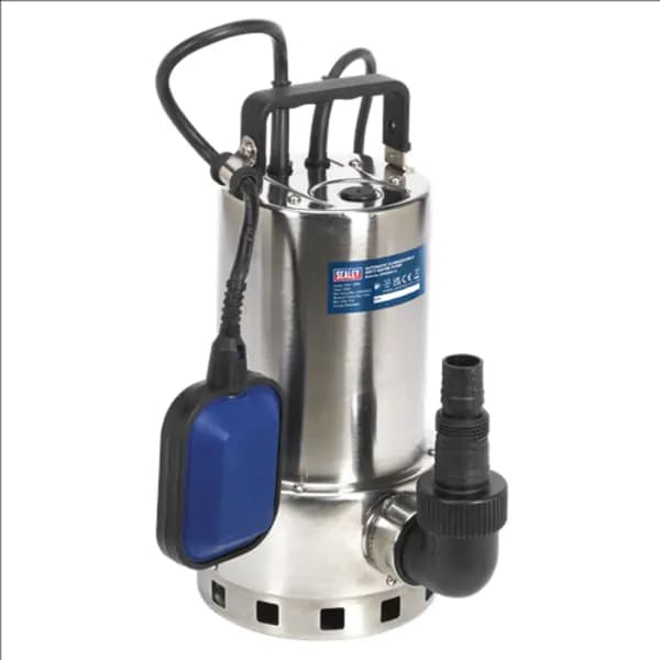 Sealey Submersible Stainless Water Pump Automatic Dirty Water, 225L/min 230V